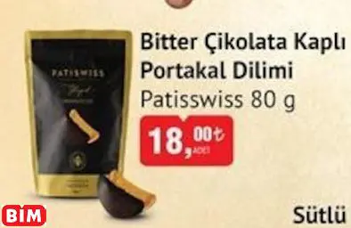 PATİSSWİSS  BİTTER ÇİKOLATA KAPLI PORTAKAL DİLİMİ